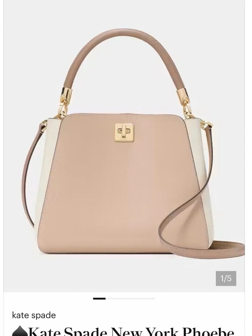 Kate Spade New York Phoebe two-tone blush & cream top-handle satchel